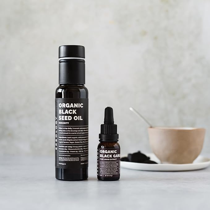 Erbology Organic Black Seed Oil 3.4 fl oz - Nigella Sativa - Cold-Pressed - Over 2.5% Thymoquinone - Supports Digestive Health and Immunity - Non-GMO - No Additives or Preservatives