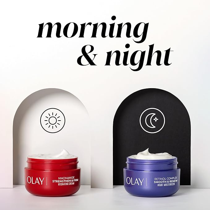 Olay Smooth & Renew Retinol Face Moisturizer, 2 oz Fragrance Free Night Cream for Fine Lines and Wrinkles with Retinoid Complex, Recyclable Eco Jar Packaging, Value Size