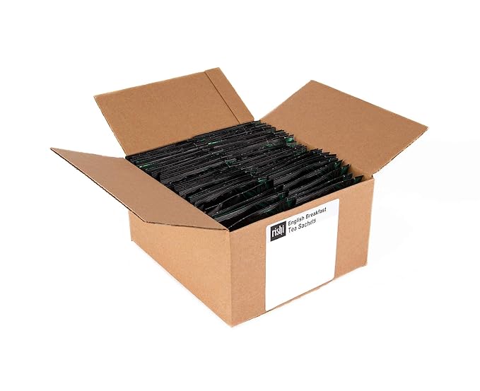 Rishi Tea English Breakfast Tea - Organic Sachet Tea Bags, Energizing & Caffeinated Pure Black Tea, Ideal for Hot or Iced Tea - 50 Count