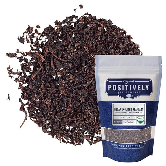 Organic Positively Tea Company, Decaf English Breakfast, Loose Leaf, 4 Ounce