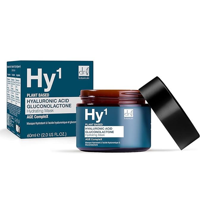 Dr Botanicals Hyaluronic Acid & Gluconolactone Hydrating Anti-Aging Facial Mask | Reduce Wrinkles, Renew, Gentle Exfoliate and Revitalize Skin with Nourishing Hyaluronic Acid Mask