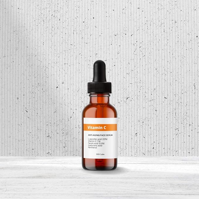 Vitamin C Serum with Vitamin E and Hyaluronic Acid with 20% L-Ascorbic Acid - Great for Hydration, Anti-Aging, Brightening and Reducing Appearnace of Wrinkles by DRN Labs. 1 Fl Oz