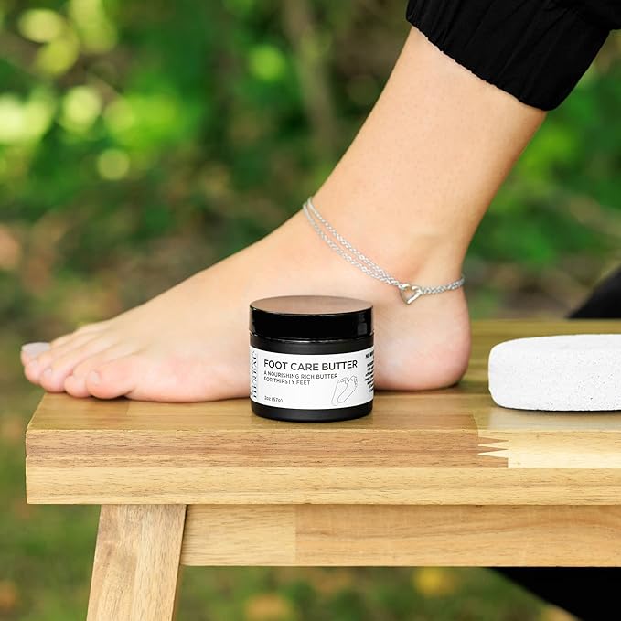 Foot Care Butter, Heel Balm, Foot Balm, Repair Cream for Dry Cracked Heels & Feet, Lavender, Tea Tree & Peppermint, 100% Recycled Plastic Jar, Ora's Amazing Herbal, 2 oz