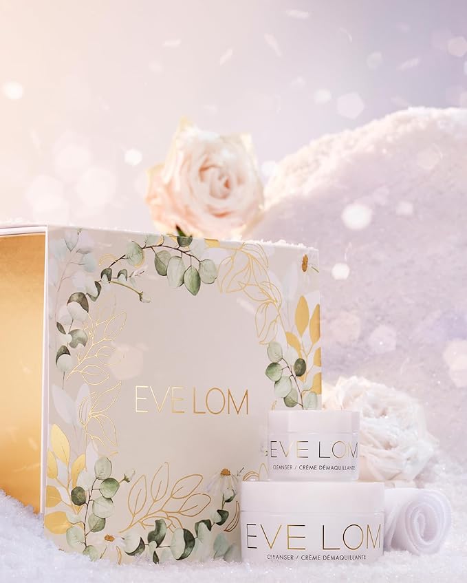 EVE LOM Legendary Cleanse Set - Botanical-Infused Cleanser Balms with Muslin Cloth Holiday Giftset - Luxury Skin Care Kit