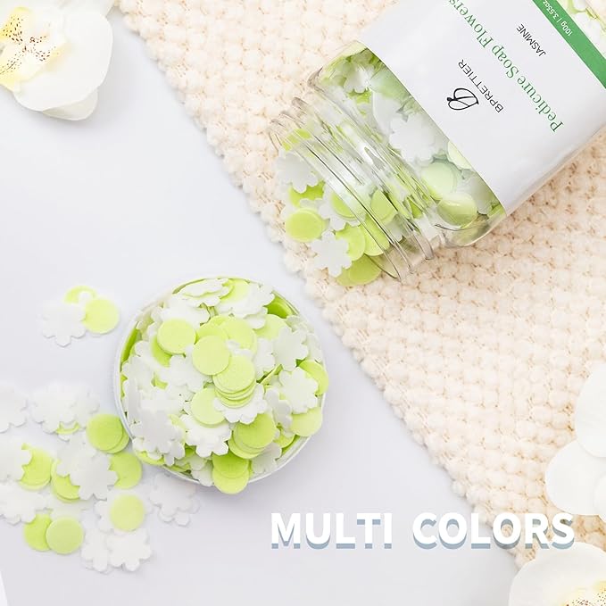 Foot Soak Flower Soap Sheets Pedicure Foot Soaks for Softens Calluses Moisturizing Relaxing Feet Pedi Party, Birthdays, Sleepovers Use (Jasmine)