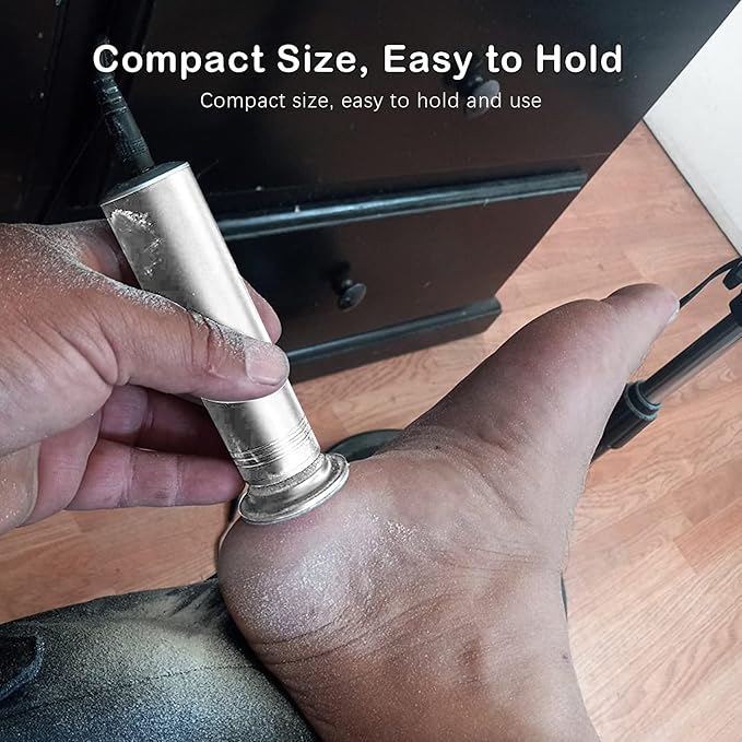 Upgraded Electric Foot Callus Remover 0-1200rpm, Professional Electric Pedicure Tools Foot Filer Sander for Dead Skin Cracked Heels, Adjustable Speed, 60 Replaceable Sandpaper Discs, FCR-2 Silver