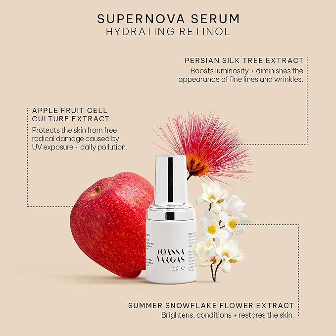 Joanna Vargas Retinol Serum for Face - Super Nova Firming Face Serum for Women - Skin Tightening Anti Aging Facial Serums for Aging Skin - Anti Aging Serum for Improved Elasticity & Luminous Glow