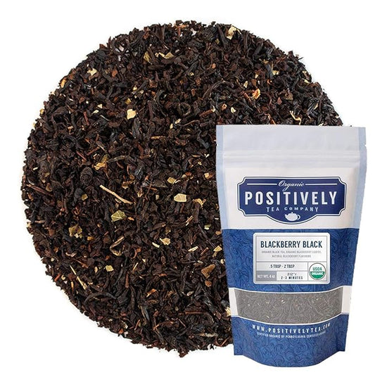 Organic Positively Tea Company, Blackberry Black Tea, Loose Leaf, 4 Ounce
