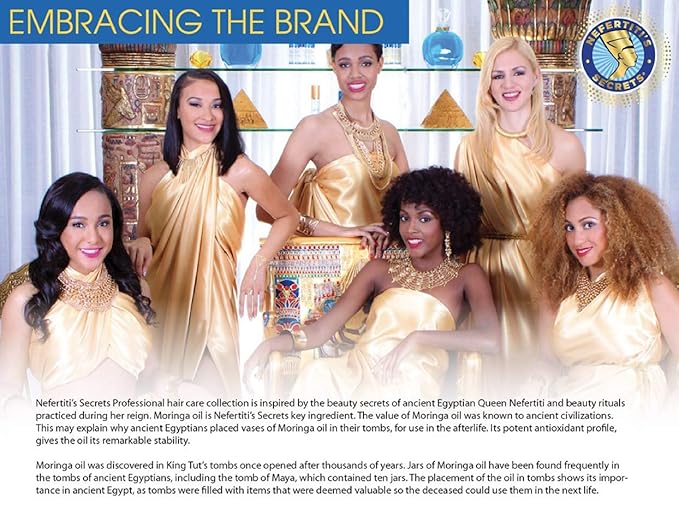 Nefertiti's Secrets Rejuvenating Treatment for Women and Men, Moringa Oil & Keratin Protein Energizing Conditioner, For Dry & Damaged Hair, Natural Moisturizer, Hair Therapy, 8 Oz / 236 mL