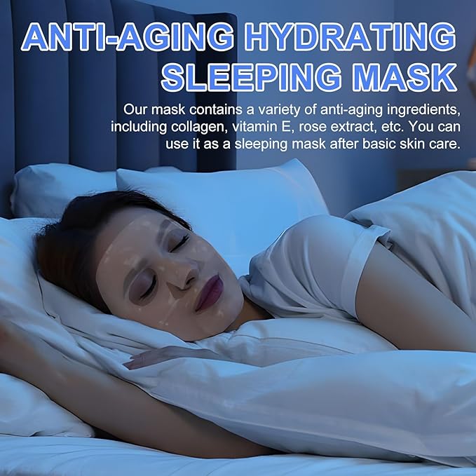 Collagen Face Mask 6 Pieces, Hydrating Overnight Hydrogel Mask, Deep Collagen Mask for Pore Minimizing and Elasticity Improvement