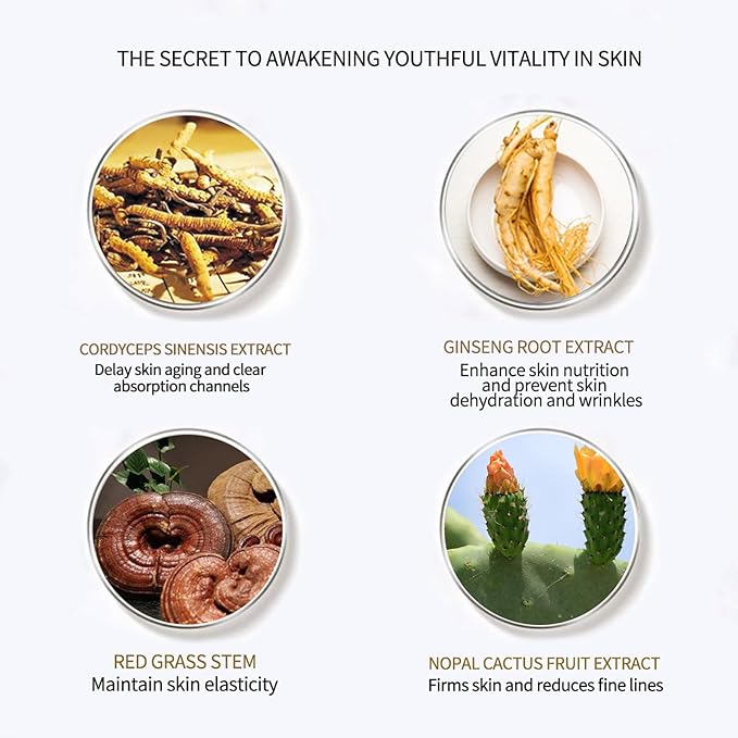 BLUE LOVE Cordyceps Facial Essence Serum - Reduces Fine Lines & Wrinkles, Hydrating & Anti-Aging Formula with Natural Ingredients for All Skin Types (4.54 Fl Oz (Pack of 1), Unscented)