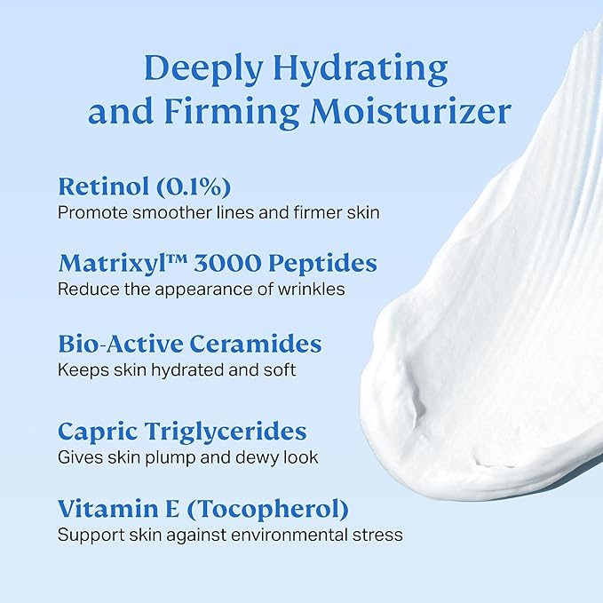 Anti-Aging Moisturizer Face Cream and Tighten and Lift Neck Cream - Facial Moisturizer for Women - Skin-Firming Wrinkle Formula with Retinol - PM Moisturizer for Face, Neck and Décolleté