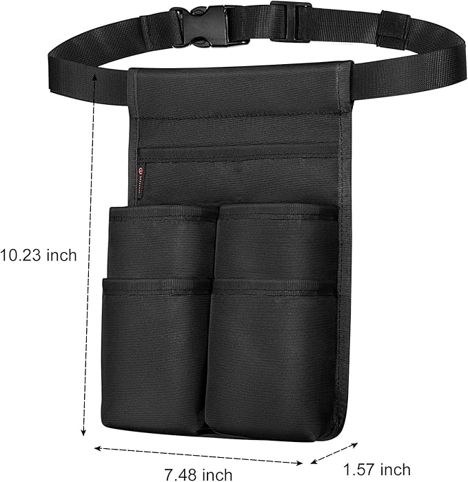 SITHON Massage Bottle Bag, Professional Massage Therapist Holster for 2 Bottles, Lotion Oil Waist Holder Organizer with Adjustable Belt, Multiple Pockets (Bag Only) (Black)