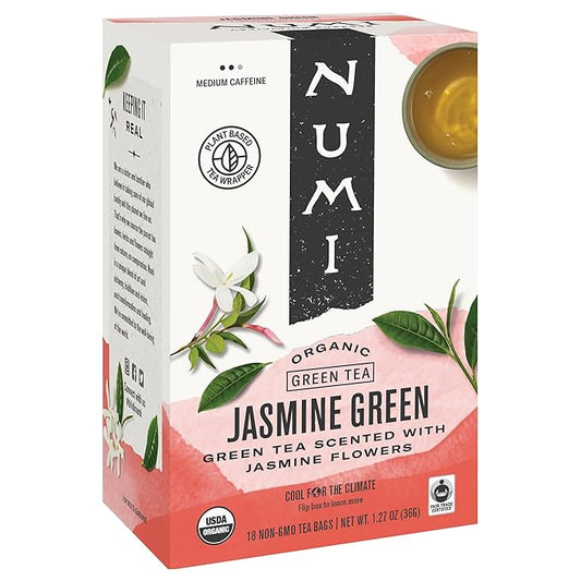 Numi Tea Jasmine Green Tea - Medium Caffeine - 18 Bags
