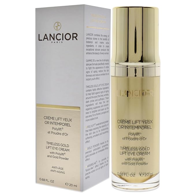 Timeless Gold Lift Eye Cream - Fights Against The Signs Of Aging Around The Eyes - Helps Skin Regain Suppleness - Brightens And Opens Up Eye Area - Highly Effective Ingredients - 0.7 Oz