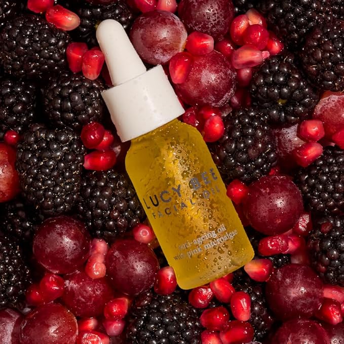 Face Oil, Certified Organic, Antioxidant Rich Facial Oil, Pink Microalgae, Vitamin E & Squalane, Lightweight & Luxurious, Dermatologist Approved, Cruelty Free & Vegan, 0.6fl oz