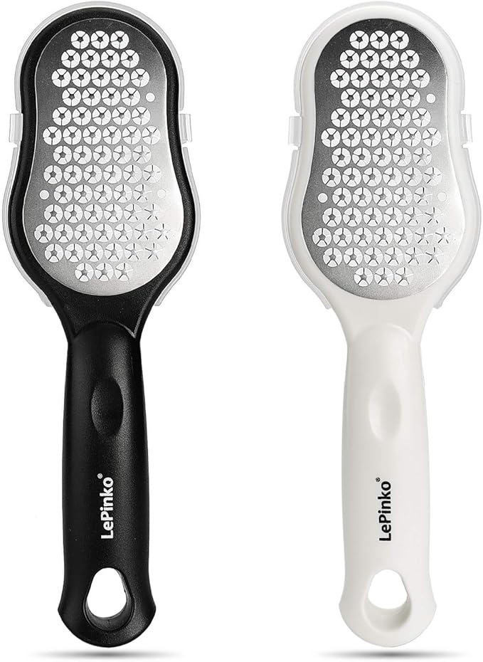 LePinko Foot Scrubber Set, Updated Blades, No Hurt Feet File, Powerful Pedicure Tool to Remove Callus and Dead Skin, Use in Shower or Dry, 2PCS