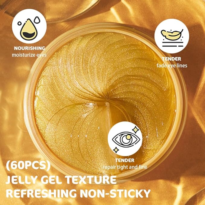 AMY'S DIARY 24K Gold Eye Mask Under Eye Patches (30 Pairs)- Puffy Eyes & Dark Circles Treatments,Reduce Under Eye Bags and Smooth Wrinkles,Eye Skin Care Pads With Collagen (Gold Snail)