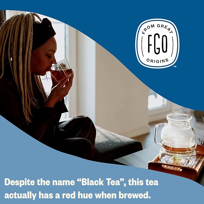 FGO Organic Black Decaf Tea, 100 Count, Eco-Conscious Tea Bags, Resealable Bag, Packaging May Vary (Pack of 1)
