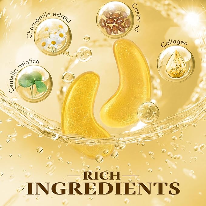 Under Eye Patches for Puffy Eyes and Dark Circles (20 Pairs) Collagen Eye Patches with Hyaluronic Acid & Niacinamide, Eye Mask for Moisturizing, Fine Lines, Dark Circles Under Eye Treatment