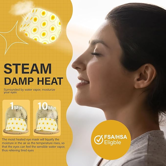 ProCIV FSA/HSA Eligible 16 Packs Steam Eye Masks for Dry Eyes Heating Eye Mask Warm Compress for Eyes Relief Stress, Eye Fatigue SPA Essential Self Heating Moist Sleep Mask