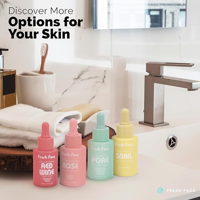 Fresh Face Hyaluronic Acid Serum for Face 30 ml 1.0 fl.oz – Anti Aging Hydrating serum with Collagen & Polyphenol - Reduces Wrinkles, Fine Lines and Plumps Skin - Enhances Skin Texture & Elasticity