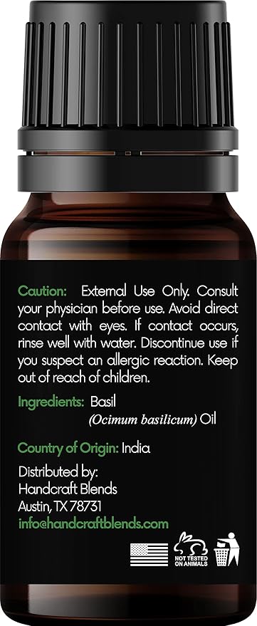 Handcraft Blends Basil Essential Oil - 0.33 Fl Oz - Pack of 2-100% Pure and Natural - Premium Grade Essential Oil for Diffuser and Aromatherapy