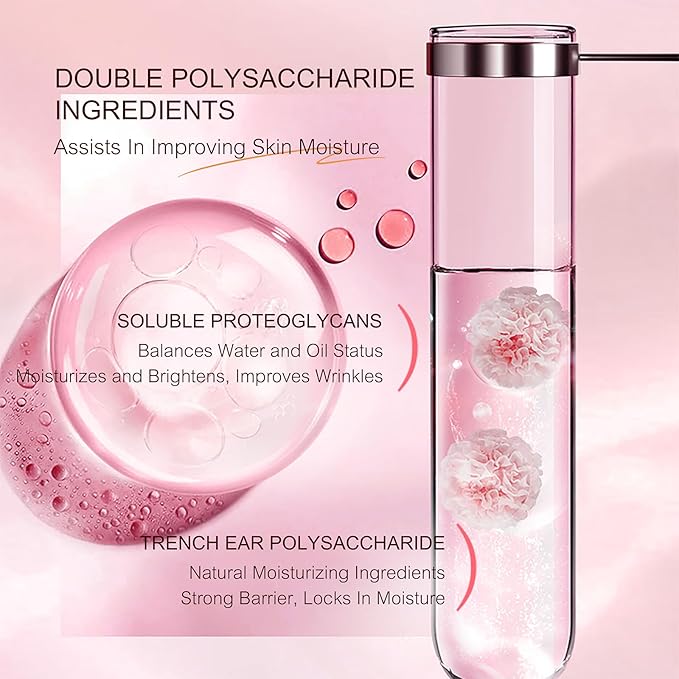 O'KADY Rose Polysaccharide Glow Hydration Skin Set,7-Piece Hydrating Skincare Set for Anti-Aging & Moisturizing,Pamper Gifts for Women,Valentine Birthday Mother's Day Gifts for Wife Mom Teenage Girls