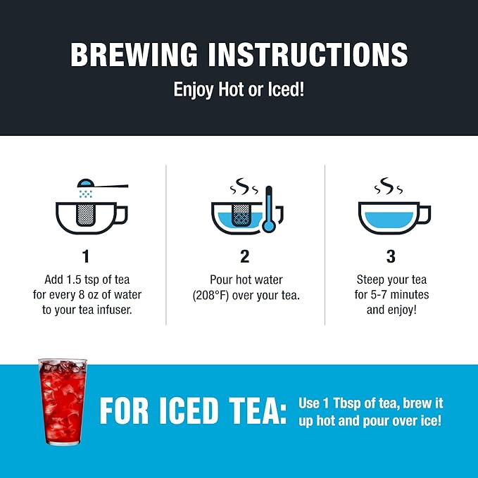 Tiesta Tea - Cranberry Hibiscus Rooibos Tea, Fireberry | Loose Leaf | Herbal Blend with Hibiscus, Cranberry, Currants, Rooibos | Brew Hot or Iced | 50 Cups in Resealable Pouch | 5 Ounce