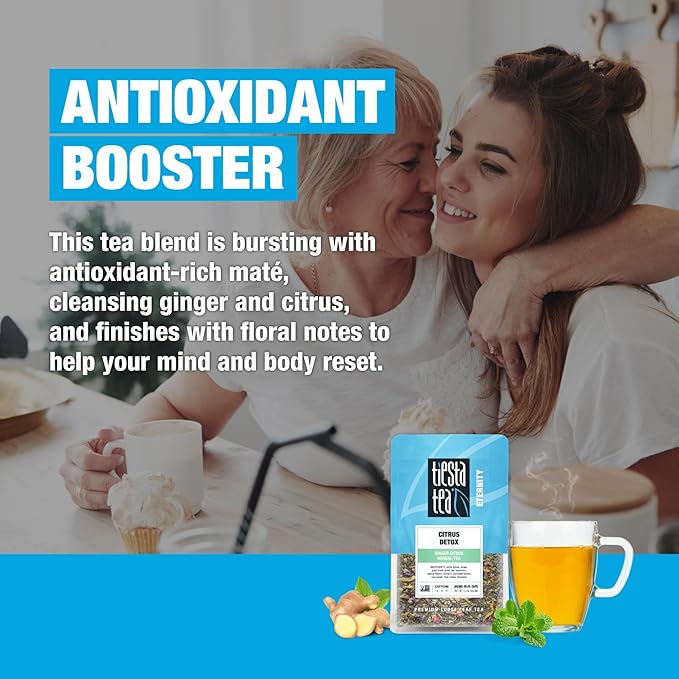 Tiesta Tea - Ginger Citrus Herbal | Loose Leaf | Lemon Ginger Tea with Mint and Chamomile | Herbal Bags Alternative | Hot or Iced | Caffeine-Free | Resealable Pouch | Brews 25 Cups - 1.2 Ounce