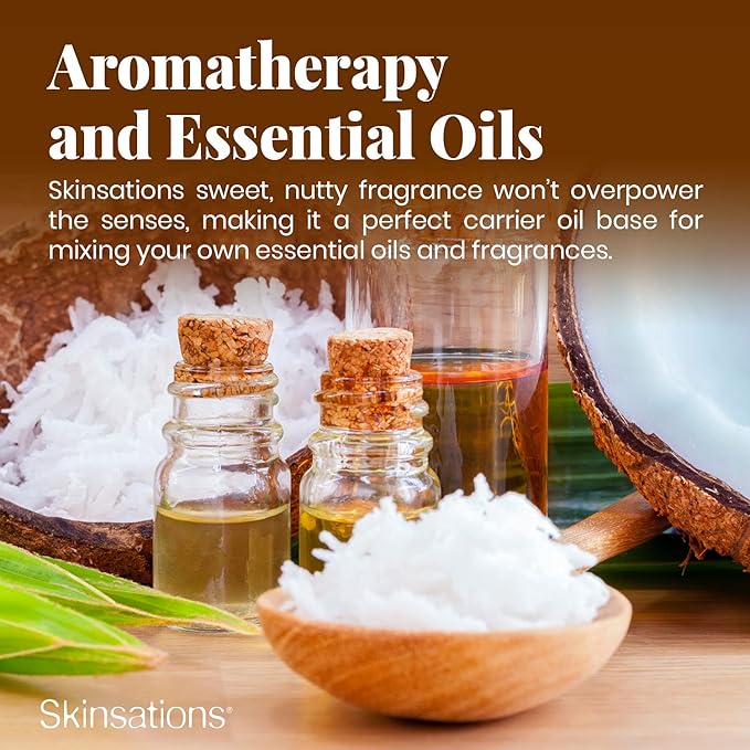 Skinsations - Unscented Massage Oil for Massage Therapy - 8oz | Silky-Soft Blend of Sweet Almond, Fractionated Coconut, Grapeseed and Jojoba Oil | Scented Body Oil, Sore Muscles, Aromatherapy