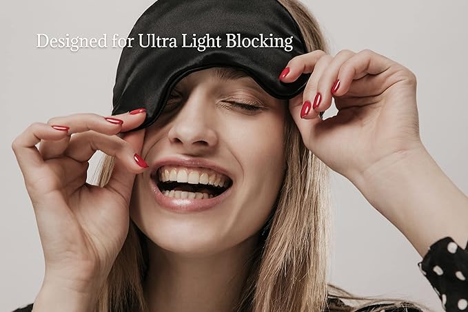 Premium Handcrafted 25 Momme Mulberry Silk Eye Mask for Sleeping (Natural White)