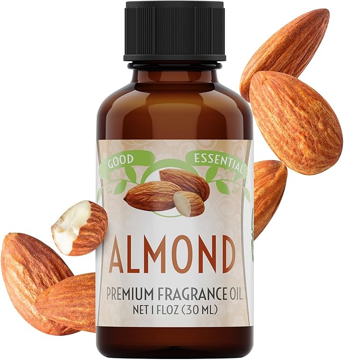 Good Essential 30 ml Oils – Premium Almond Fragrance Oil – Perfect for Diffuser, Perfume, Soap Making, Candles – 1 fl oz, 30ml