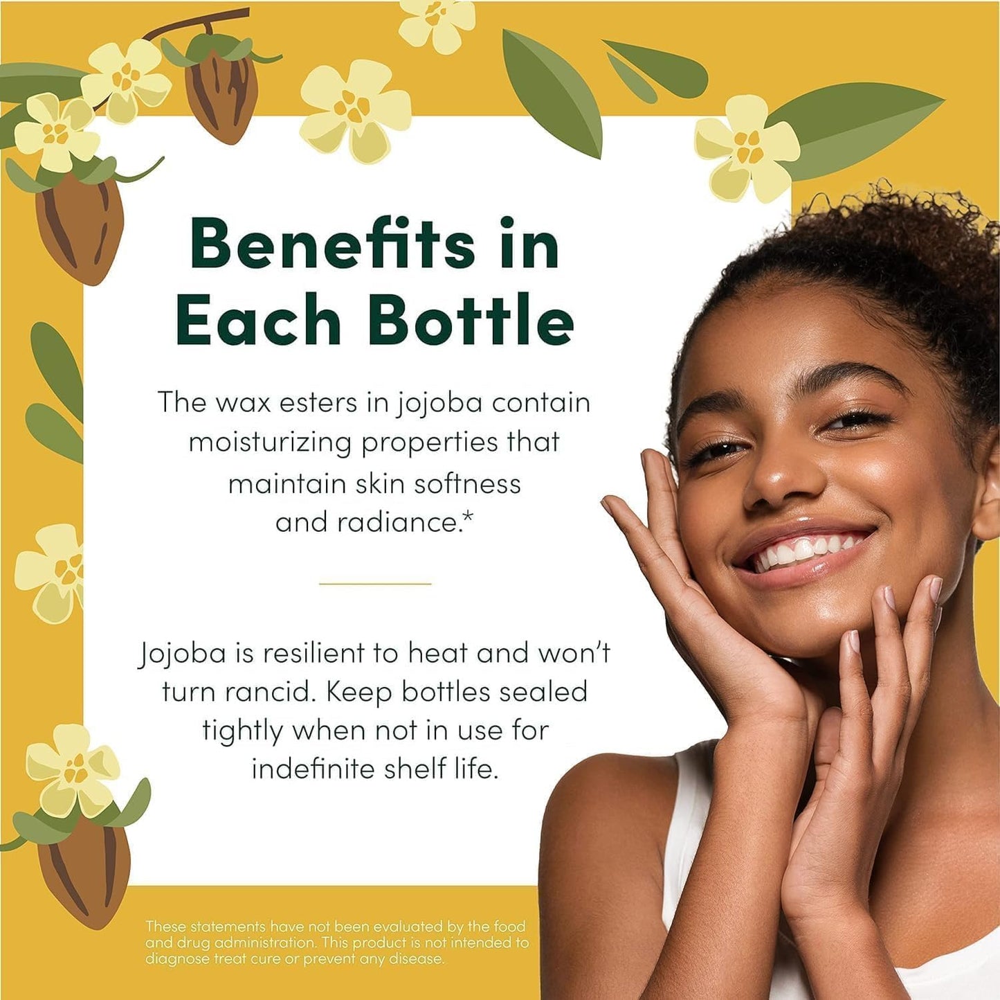 HobaCare Jojoba Oil for Hair, Skin, Face, Body, Scalp, Nails, Beard Care, Massage – 100% Pure Unrefined Natural Carrier Oil – Moisturizing, Vegan, Cruelty-Free, Hexane Free (8.45 oz)