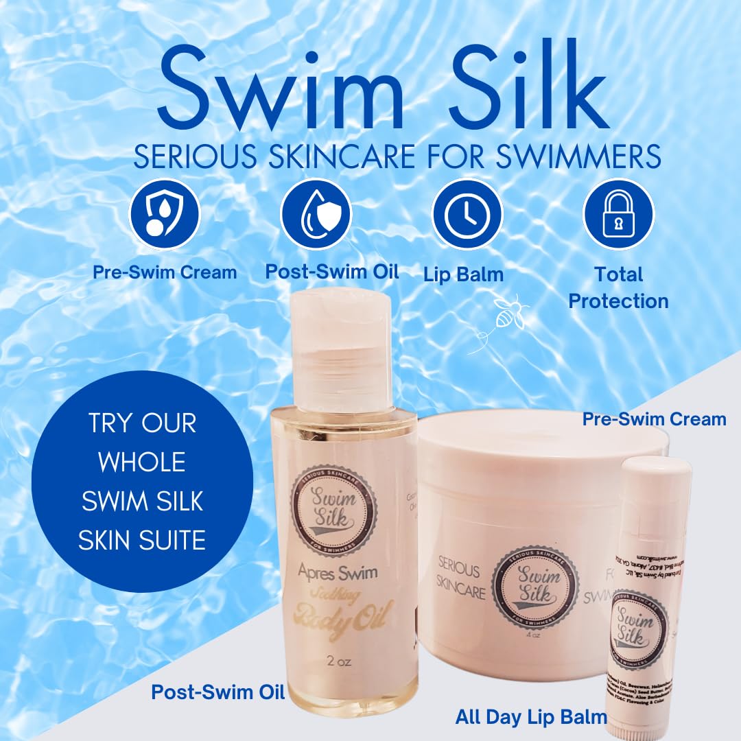 Swim Trio for Skin Protection, Hydration and Nourishment - Skin Shield, Body Oil and Lip Balm