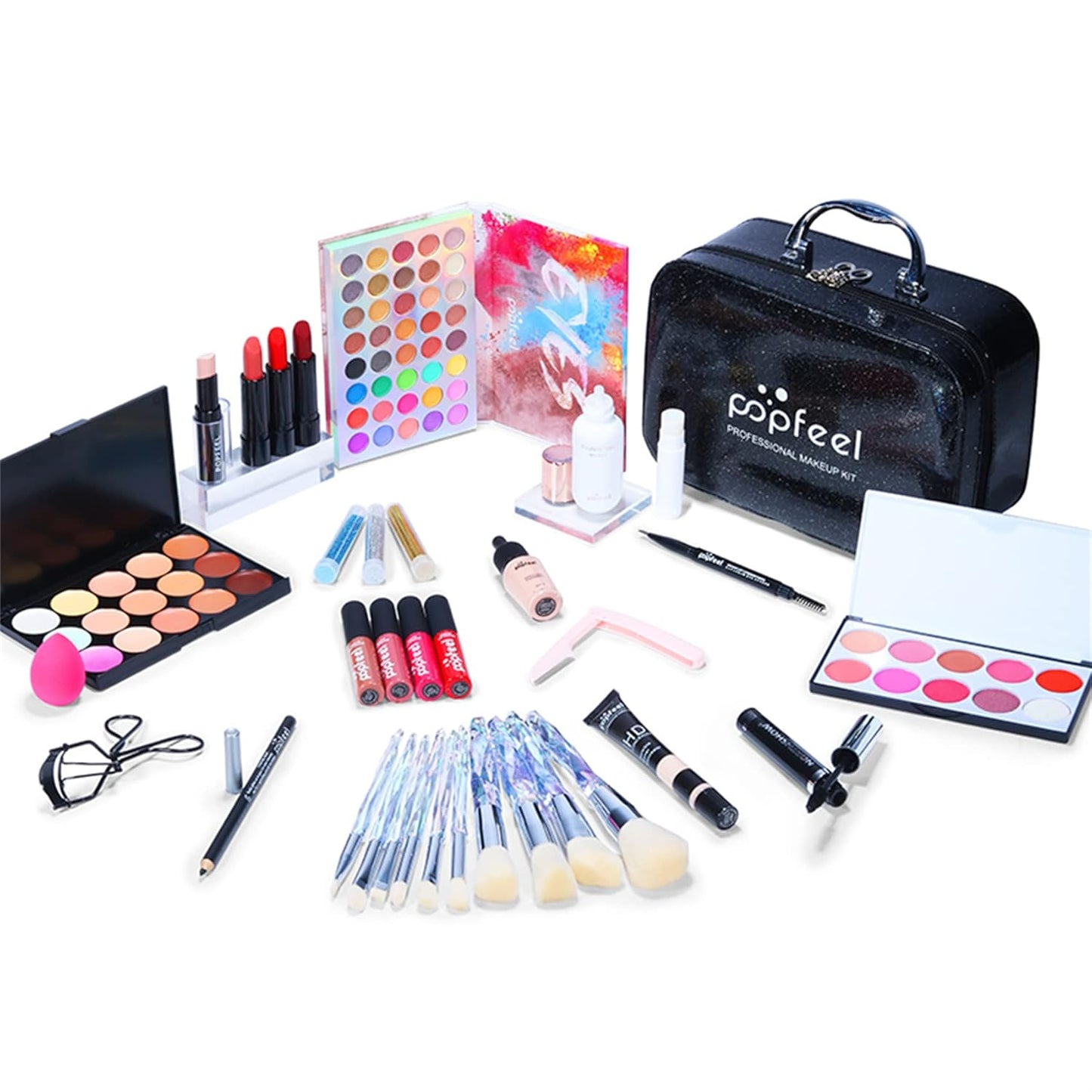 All-in-one Professional Makeup Set for Beginners or teen girls, Cosmetic-Gift for Women -Include Makeup Brush Set, Eyeshadow Palette, Eyebrow Pencil, Mascara, Concealer, Lip Gloss Set -014