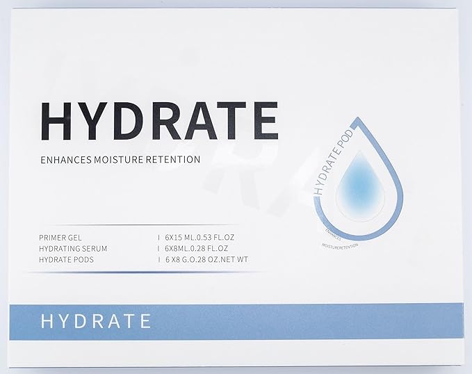 Hydrate - Oxygen Facial CO2 Therapy, Home Facial, 6 Pods + 6 Primer Gel + 6 Serum After Treatment (New Formula Less Foam)