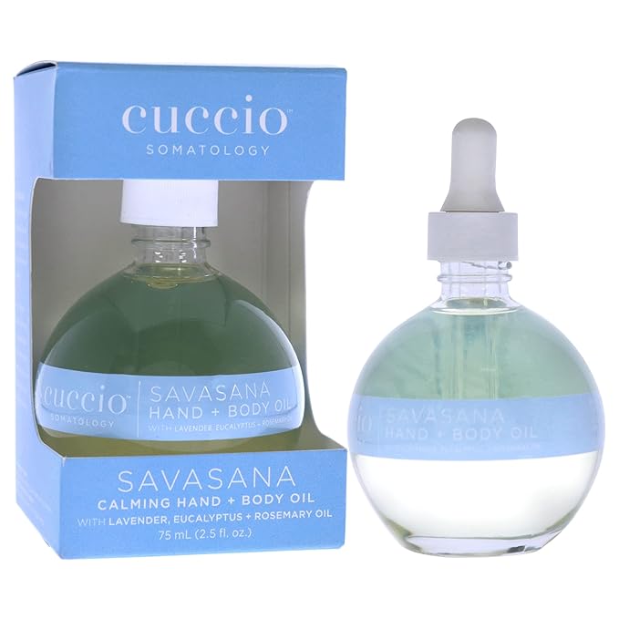 Savasana Calming Hand and Body Oil - Intensely Moisturizing And Hydrating Blend - Made With Lavender, Eucalyptus, And Rosemary Oils - Soothe Your Mind And Nourish Your Body - 2.5 Oz