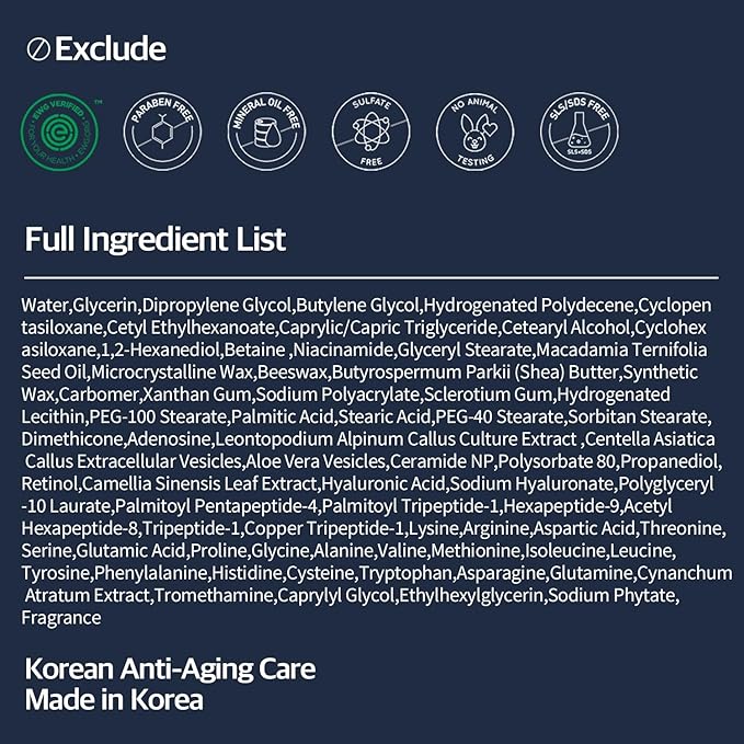 Stem Cell Peptide Retinol Night Cream 1.69 fl oz – Plant-Based Stem Cell for Anti-Aging, Skin Repair, Nourishment, Korean Skin Care for Overnight Facial Recovery with Non-Sticky & Non-Toxic Formula