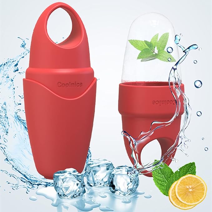 Ice Roller For Eye & Face,Beauty tools,Eye & Facial Roller,Remove Puffiness and Fine Lines, Shrink Pores,Reduce Acne and Lubricate the Skin. (Pink)