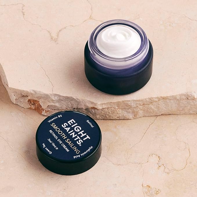 Eight Saints Retinol Eye Cream, Natural & Organic, For Smoothing Fine Lines and Wrinkles and Improve Skin Tone, 0.5 Ounces