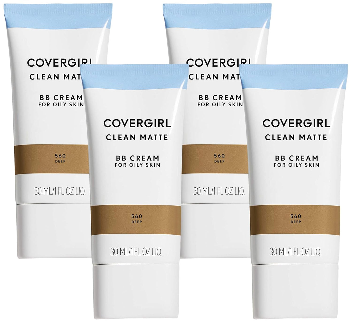 COVERGIRL Clean Matte BB Cream Deep 560 For Oily Skin, (packaging may vary) - 1 Fl Oz (1 Count) (Pack of 4)