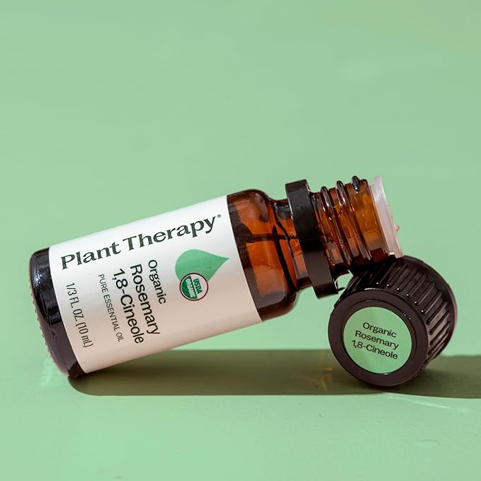 Plant Therapy Organic Rosemary Essential Oil 100% Pure, USDA Certified Organic, Undiluted, Natural Aromatherapy, Therapeutic Grade 10 mL (1/3 oz)