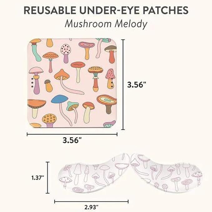 Studio Oh! Reusable Under-Eye Patches, Puffy Eyes Treatment and Under Eye Masks Skincare, 100% Silicone Eye Patches, Pairs with Favorite Serums or Creams, Mushroom Melody