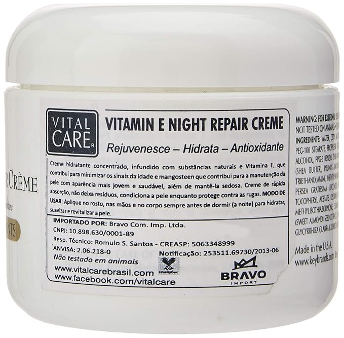 Vital Care Anti-Aging Vitamin E Night Repair Crème Jar 4 oz