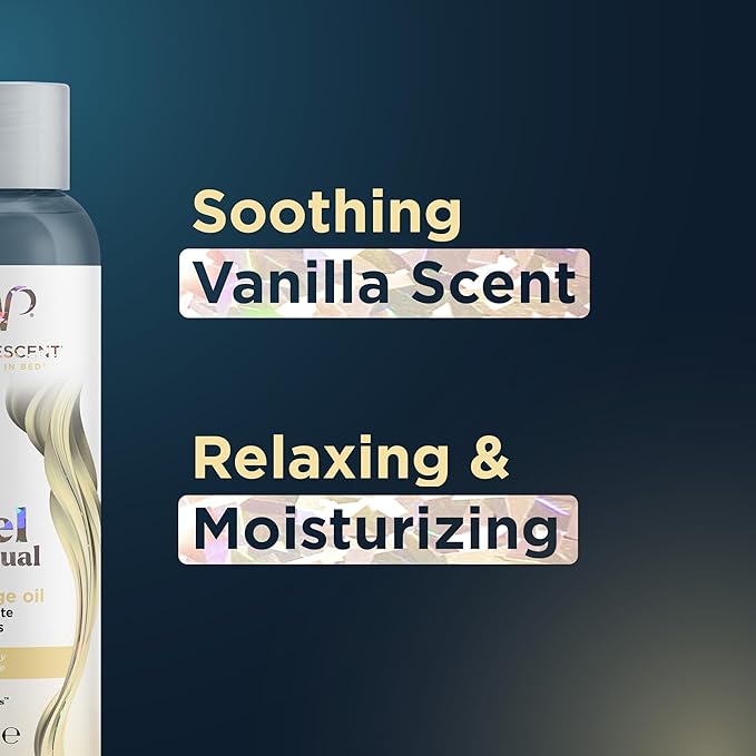 Promescent Massage Oil for Massage Therapy, Massage Oils for Date Night, Premium Body Oil for Men & Women to Relieve Stress & Sore Muscles, Essential Oils for Skin (4 oz) (Vanilla)