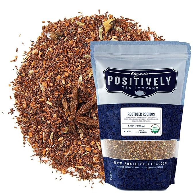 Organic Positively Tea Company, Root Beer Rooibos Tea, Loose Leaf, 16 Ounce
