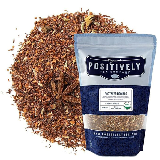 Organic Positively Tea Company, Root Beer Rooibos Tea, Loose Leaf, 16 Ounce