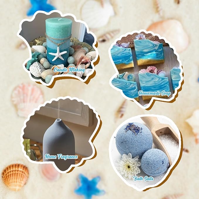 Summer Essential Oils Set, ARVIDSSON Tropical Fragrance Oil for Candle Making, Diffuser Scented Oil - Ocean Breeze, Pina Colada, Fresh Cotton, Pink Island, Plumeria, Coconut