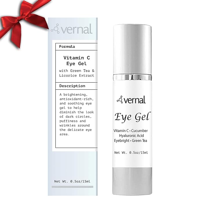Vernal Anti Wrinkle Eye Cream - Vitamin C and Hyaluronic Acid Infused Collagen Eye Cream, Dark Circle Depuffing Eye Bag Cream for Dark Circles, Puffiness, Under Eye Bags, Crows Feet & Fine Lines